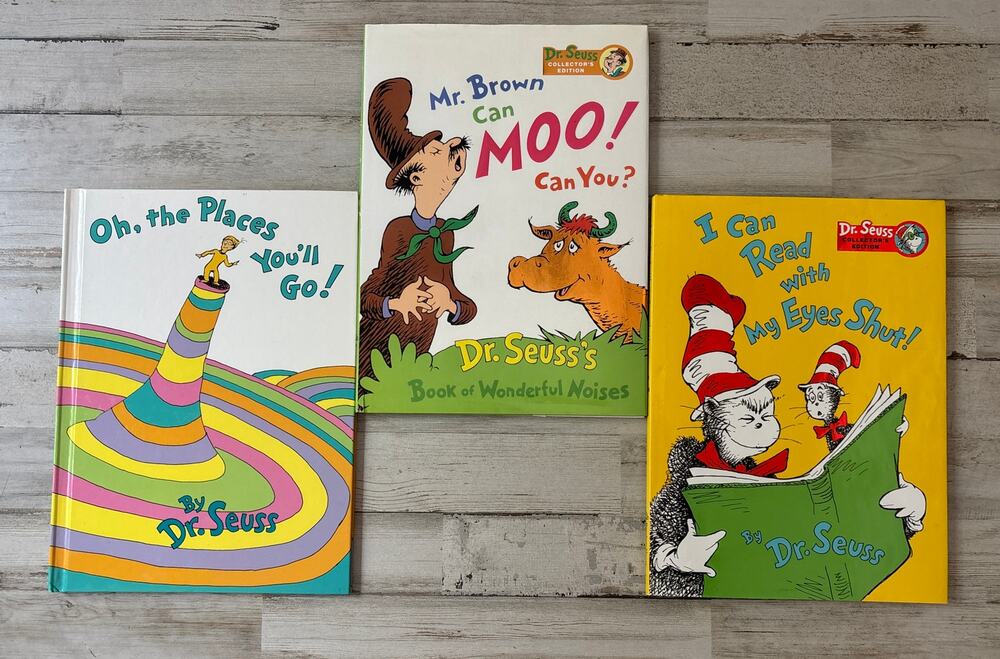 Lot of 3 Dr. Seuss Hardback Books Mr. Brown Eyes Wide Shut EUC